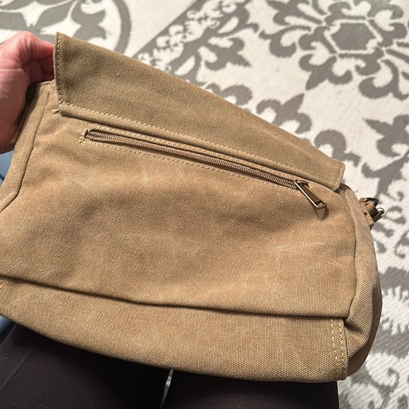 Tan canvas messenger bag - Picture 4 of 7